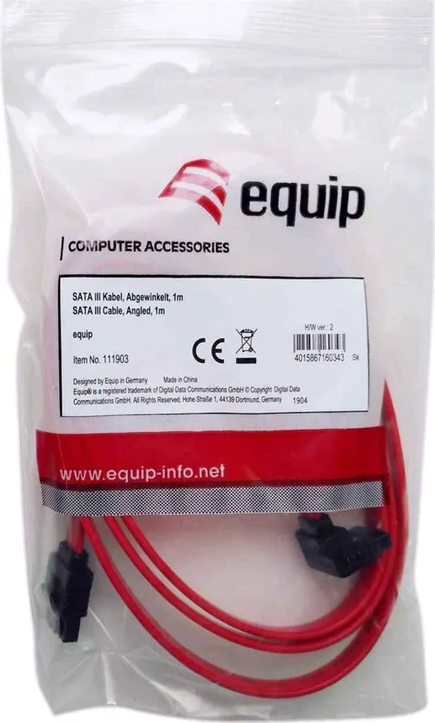 Câble SATA 100cm pour branchement SSD et disque dur interne rouge 6G