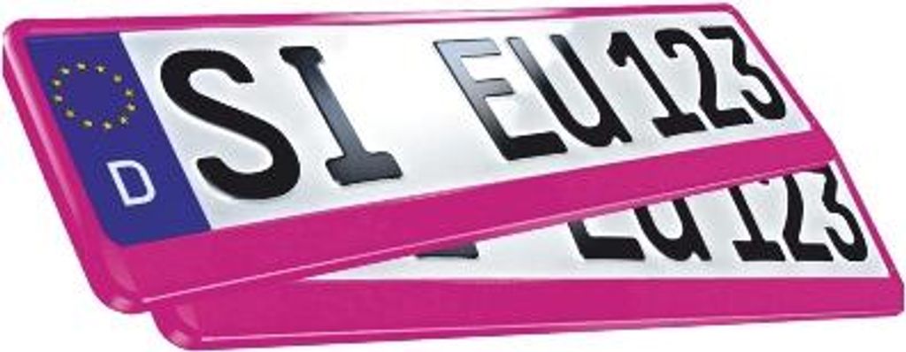 2 x EU Kennzeichenhalter pink Nummernschildhalter Produktbild 