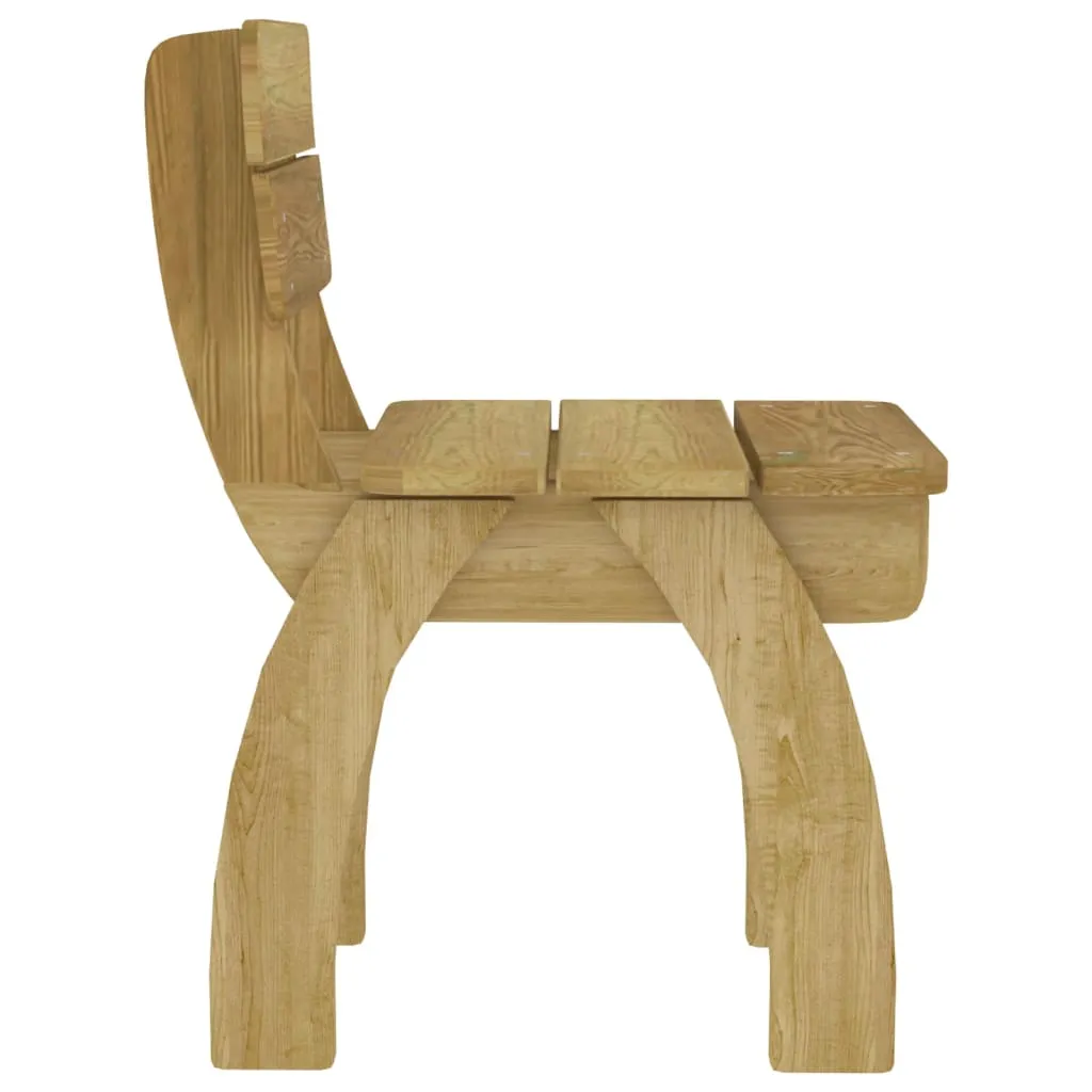 Table de Jardin et 4 Chaises en Pin pour Repas en Extérieur - Set Complet - 9