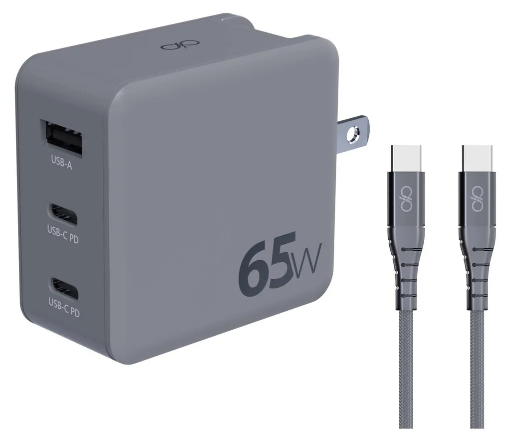 Adaptateur Secteur Universel 65W GaN avec 3 Ports USB pour Voyage