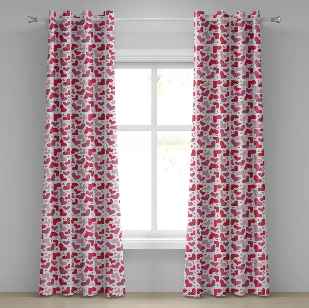 Tenda Valentines ABAKUHAUS Rosa Rubino 280x245cm - Decorazione Amore