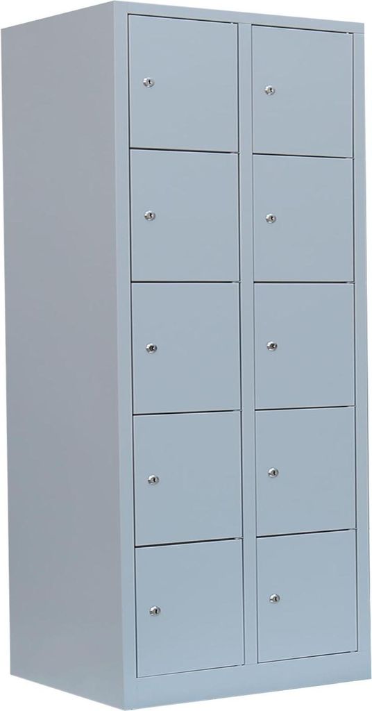 Schließfachschrank Wertfachschrank Fächerschrank Spind 10Fächer Lichtgrau 523520
