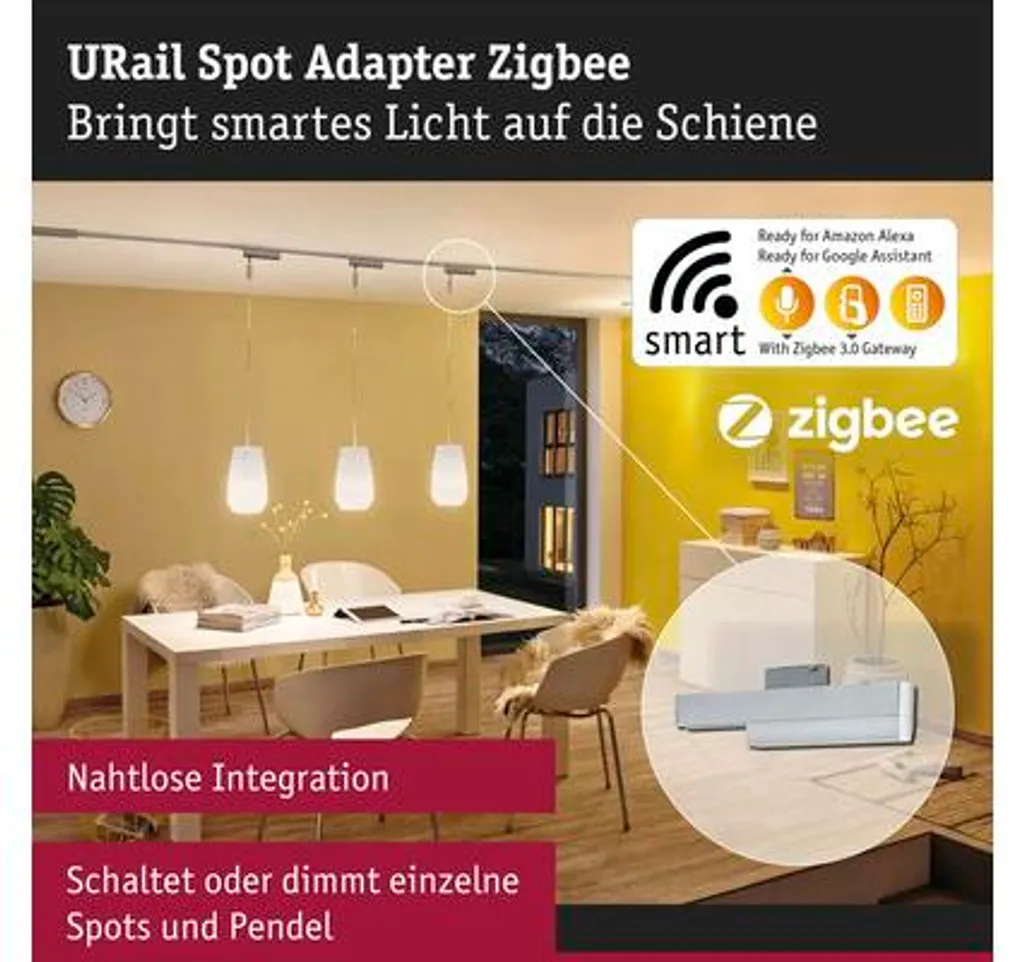 Adaptateur Paulmann URail Zigbee 3.0 Chrome Mat pour Maison Connectée - 8