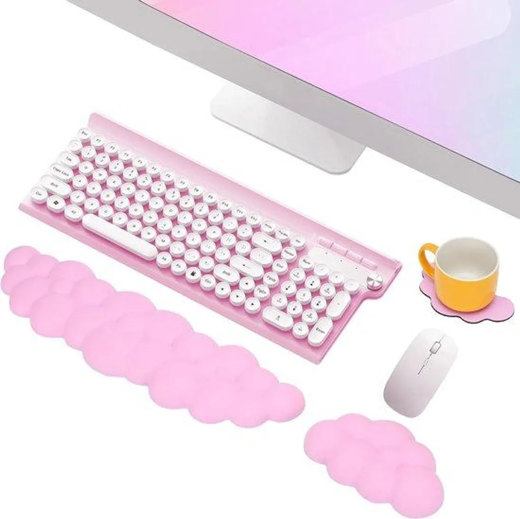 Support Poignets Clavier et Souris pour Bureau, Maison et Gaming Rouge