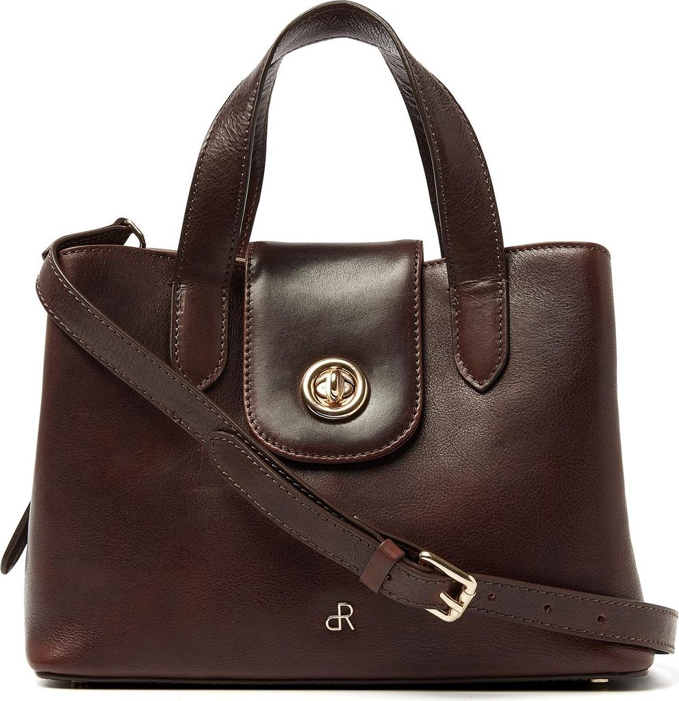 dR Amsterdam Umhängetasche | Leder Schultertasche | Damenhandtaschen | Damen Crossbody Tasche | Milan - 283701 Brown