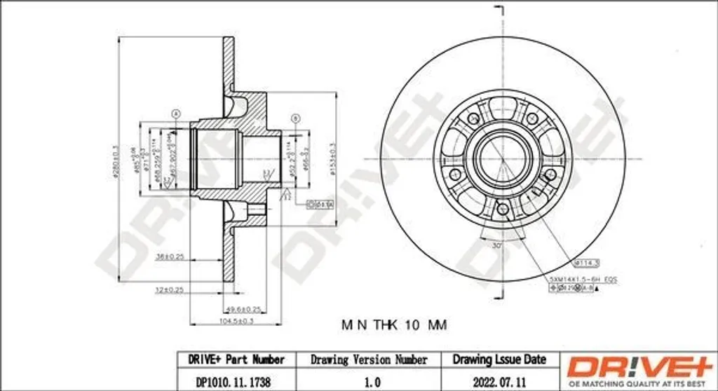 Disque de frein OE 6000620071 haute résistance pour Trafic III et Vivaro