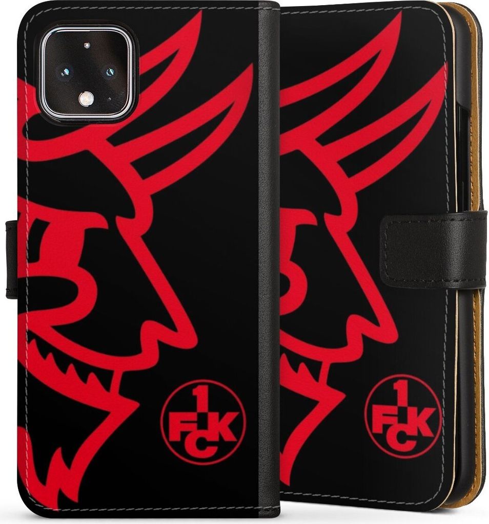 DeinDesign Klapphülle für Google Pixel 4 Handytasche Lederhülle Tasche 1. FC Kaiserslautern Logo Offizielles Lizenzprodukt