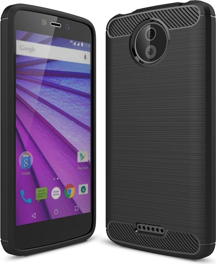 Motorola Moto C TPU Case Carbon Fiber Optik Brushed Schutz Produktbild 