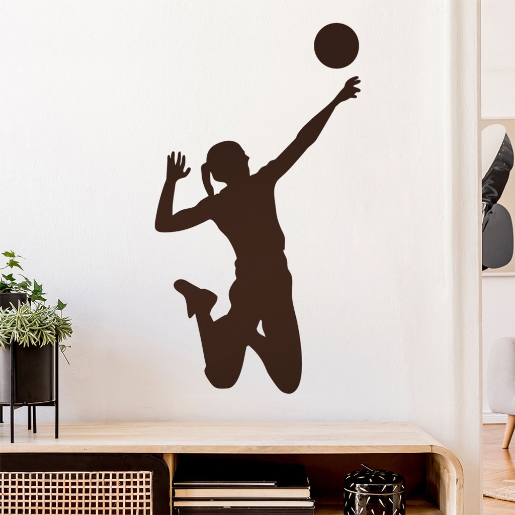Volleyball Spieler Figur Wandtattoo Wandaufkleber Wall Sticker - Dekoration, Küche, Wohnzimmer, Schlafzimmer, Badezimmer