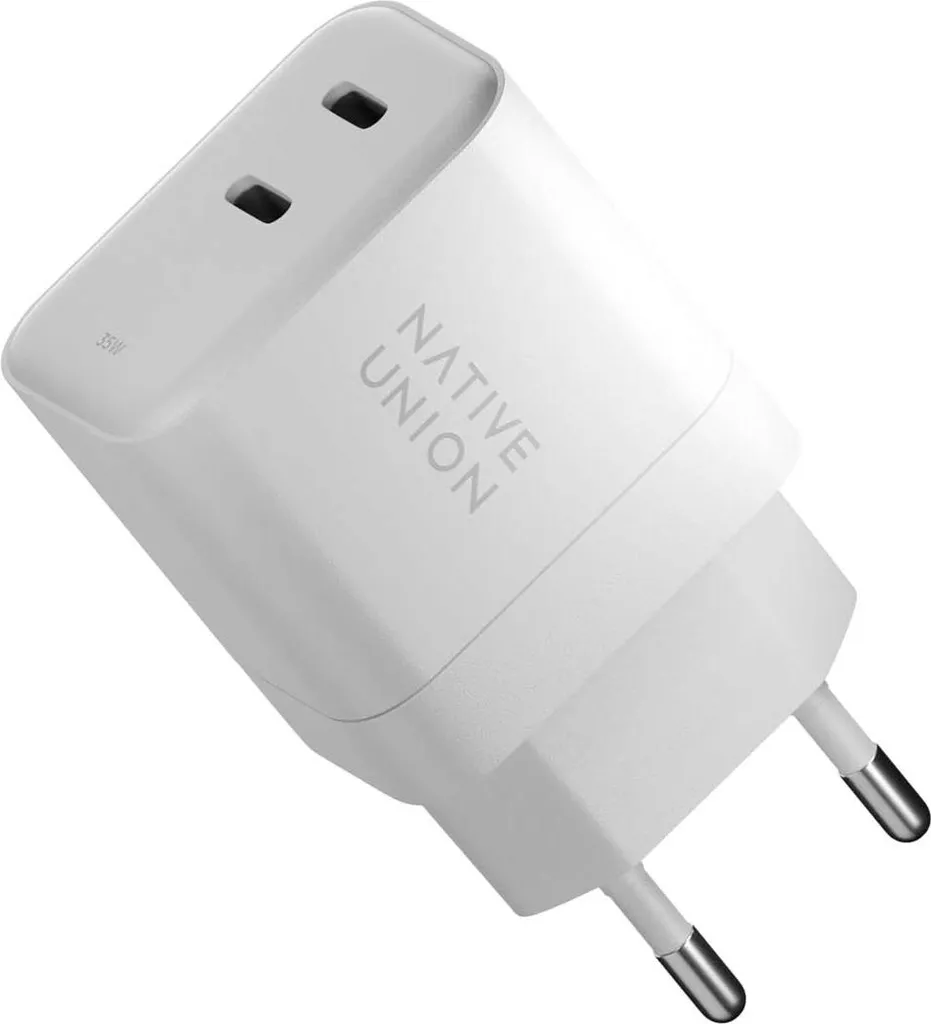 Chargeur USB-C 35W Native Union pour iPhone et MacBook Air blanc GaN
