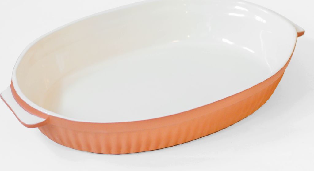 Auflauform Terracotta Terrastone MS-Steinzeug weiße Innenglasur 40 x 26 x 6