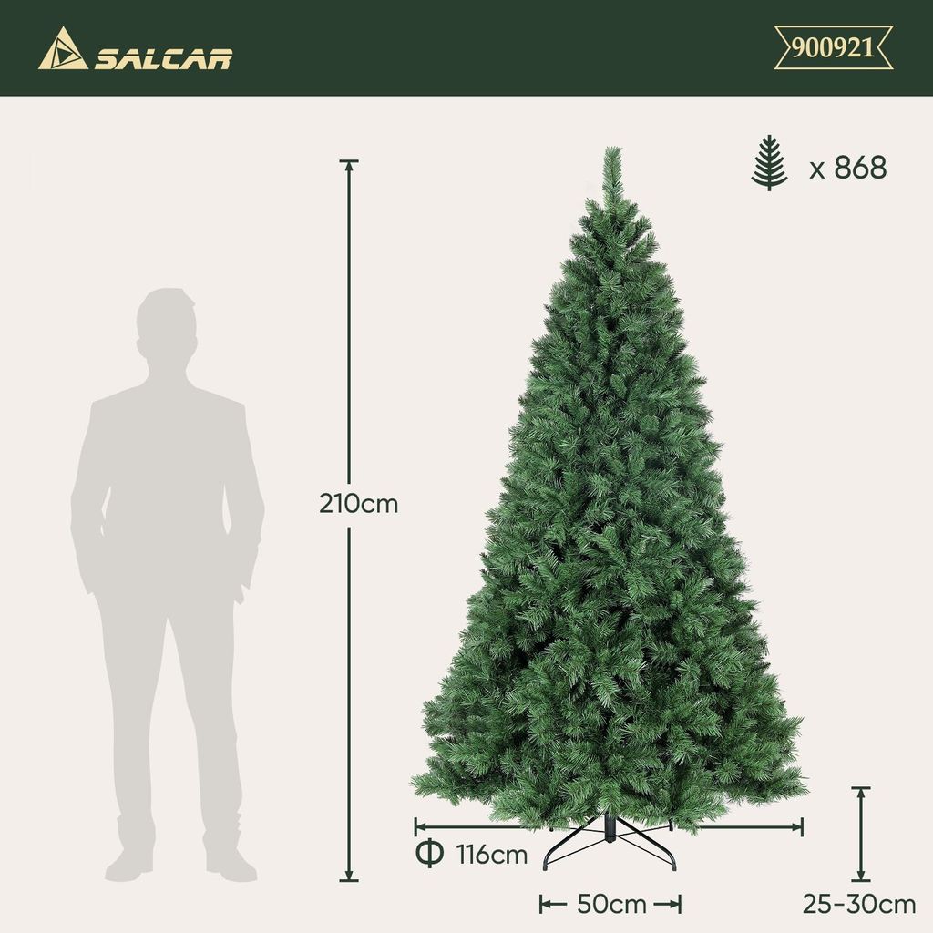 Salcar 210 cm Knstlich Weihnachtsbaum mit Klappsystem und
