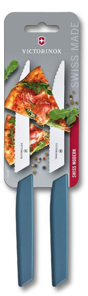 Victorinox Swiss Modern Steakmesser, 2-teilig, Wellens.,12cm, Blister,cornf.