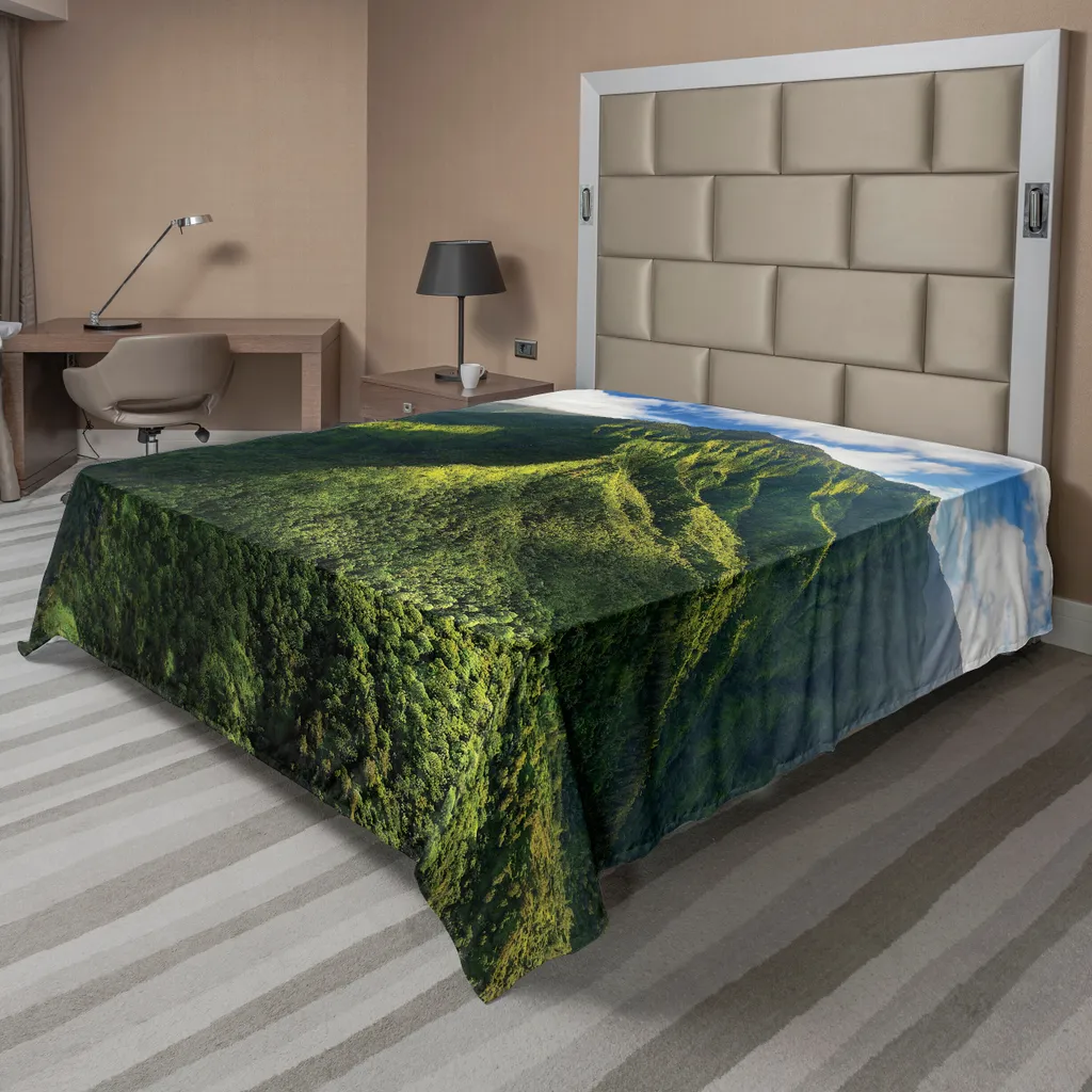 Drap de Lit Supérieur Motif Nature Hawaïenne 244x205cm Doux et Confort