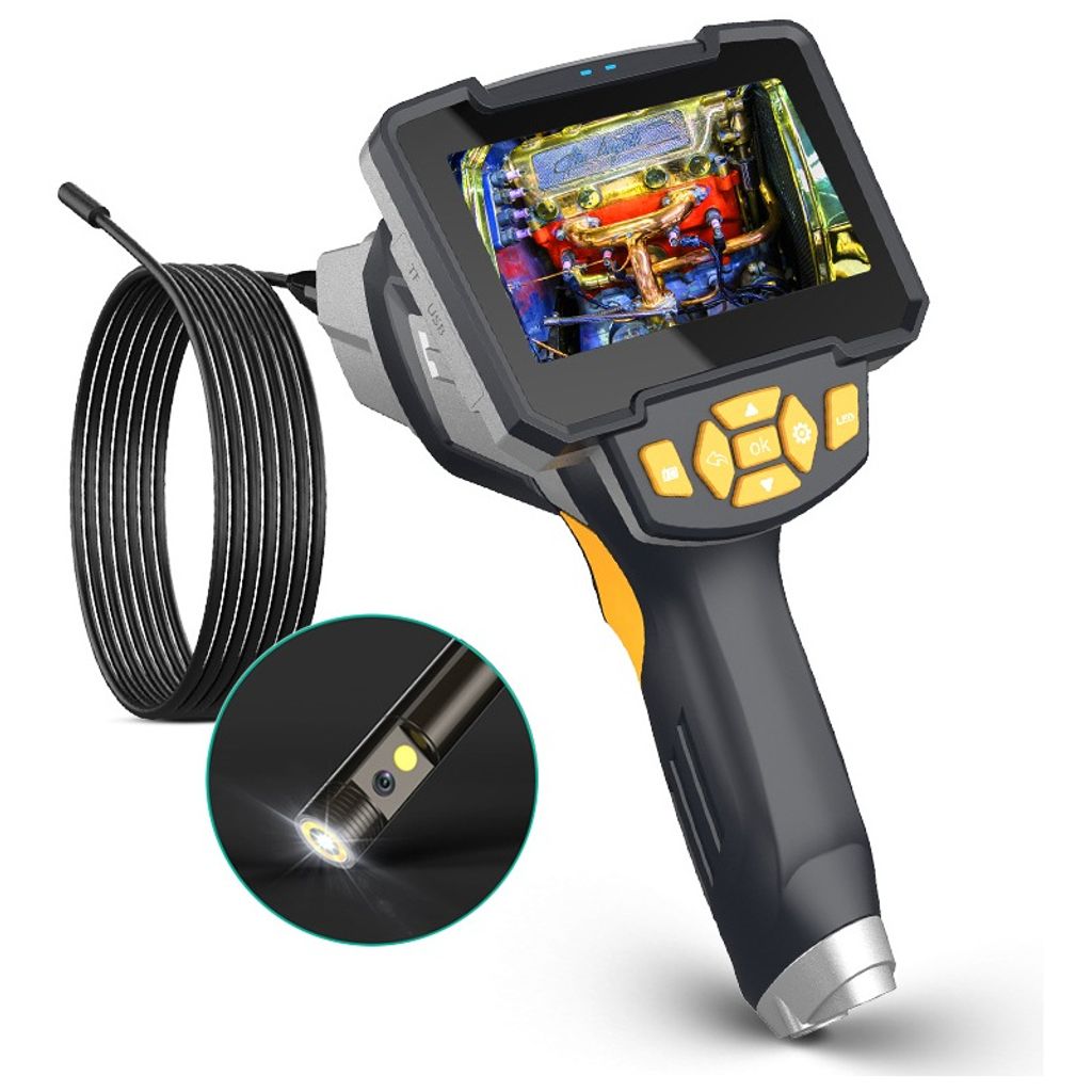 Inskam 112 Endoskop mit 4,3"-Display, 8mm-Sonde, 720p, Doppelkamera, 5m Festkabel