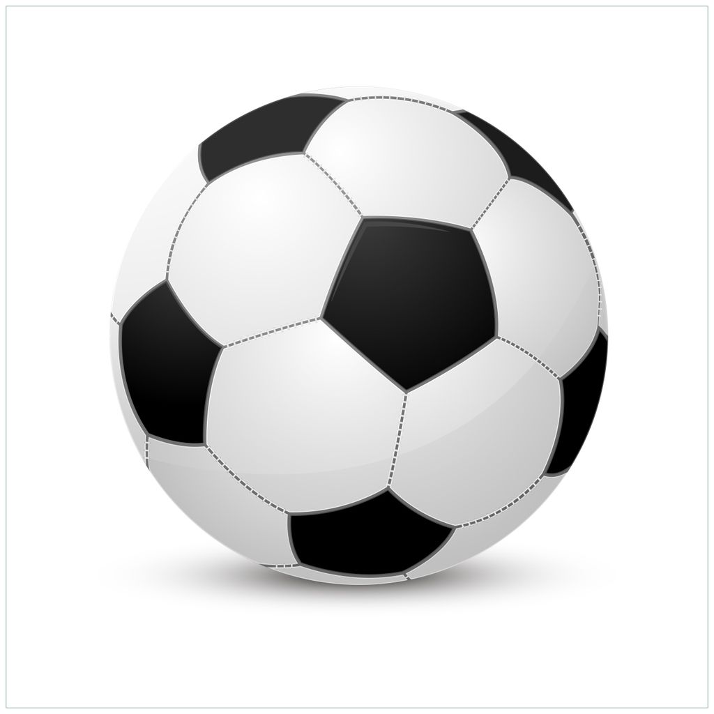 Wallario Wandbild aus Acryl, 50 x 50 cm, freischwebende Optik - Fußball klassisch vor weißem Hintergrund