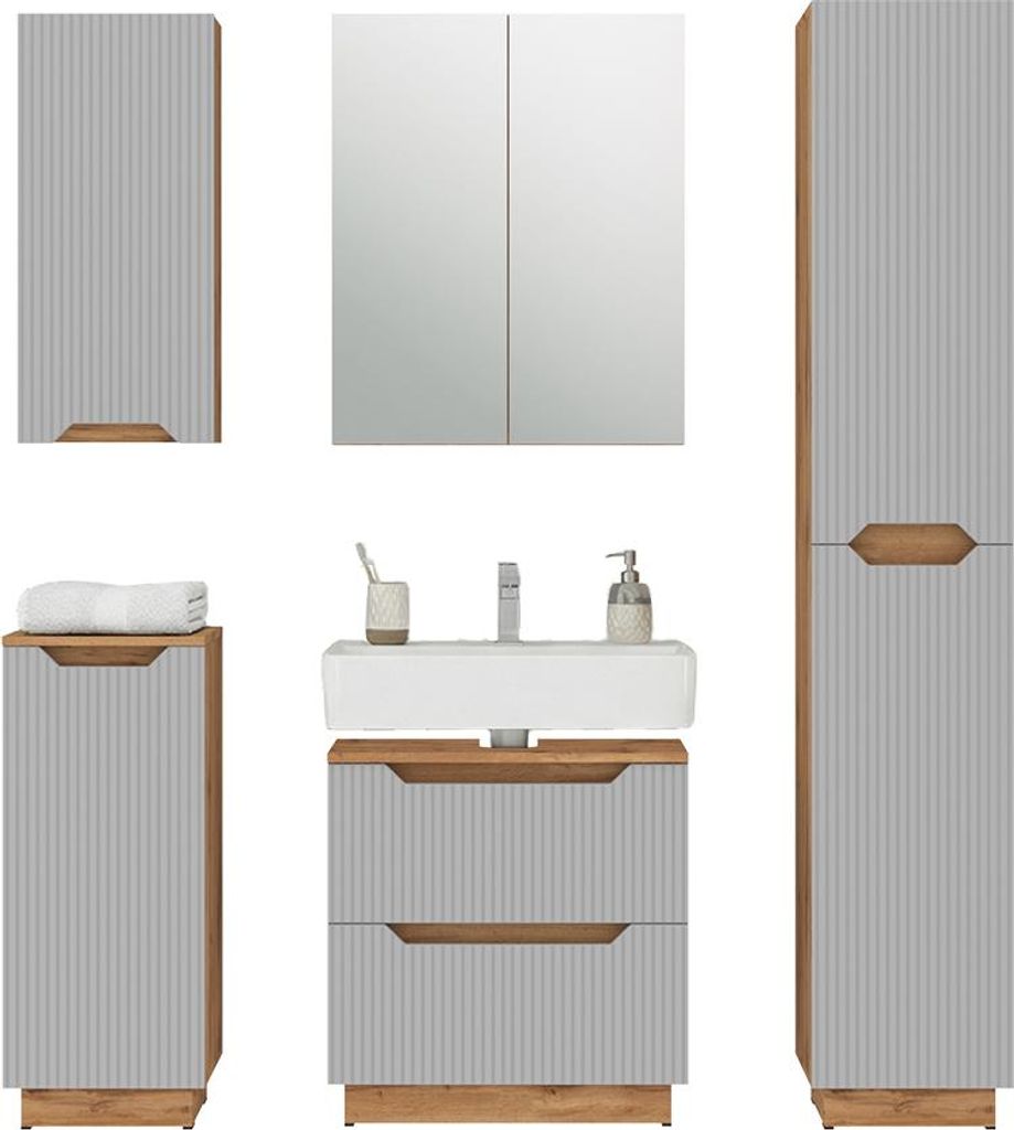 Badmöbel-Set Vicco Lotta Grau 5 Teile, Model 59468