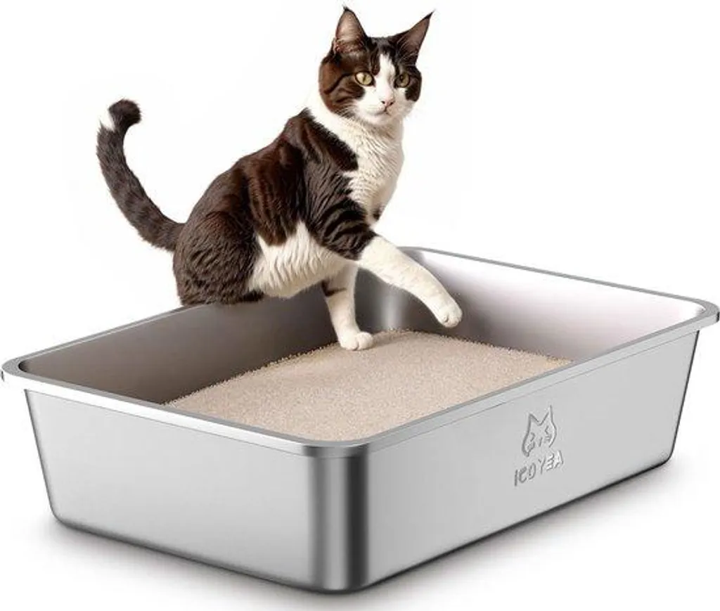 Cage pour chat inox facile à nettoyer - Finition Métallique XXL 60cm