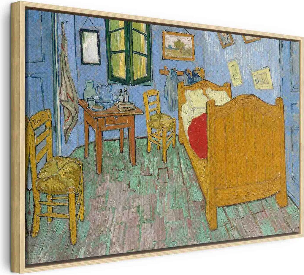 Italienischer Leinwand Leinwandbild - La Chambre de Van Gog 60x40 cm Reproduktionen l-G-10194-b-a