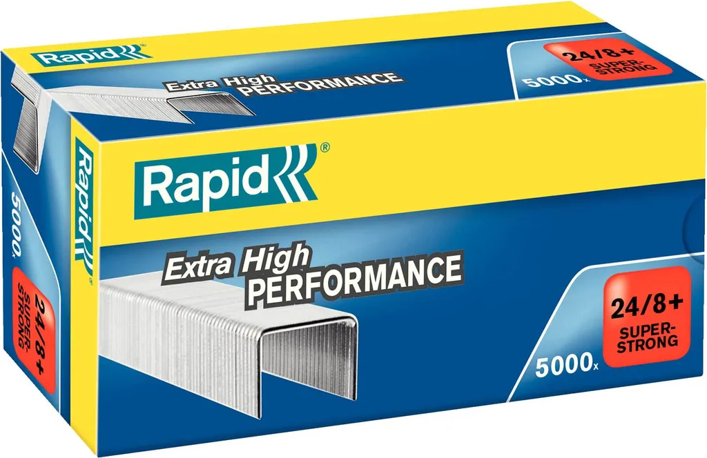 Punti Metallici Rapid 24/8+ SuperStrong | Scatola 5000 Pezzi | Performance