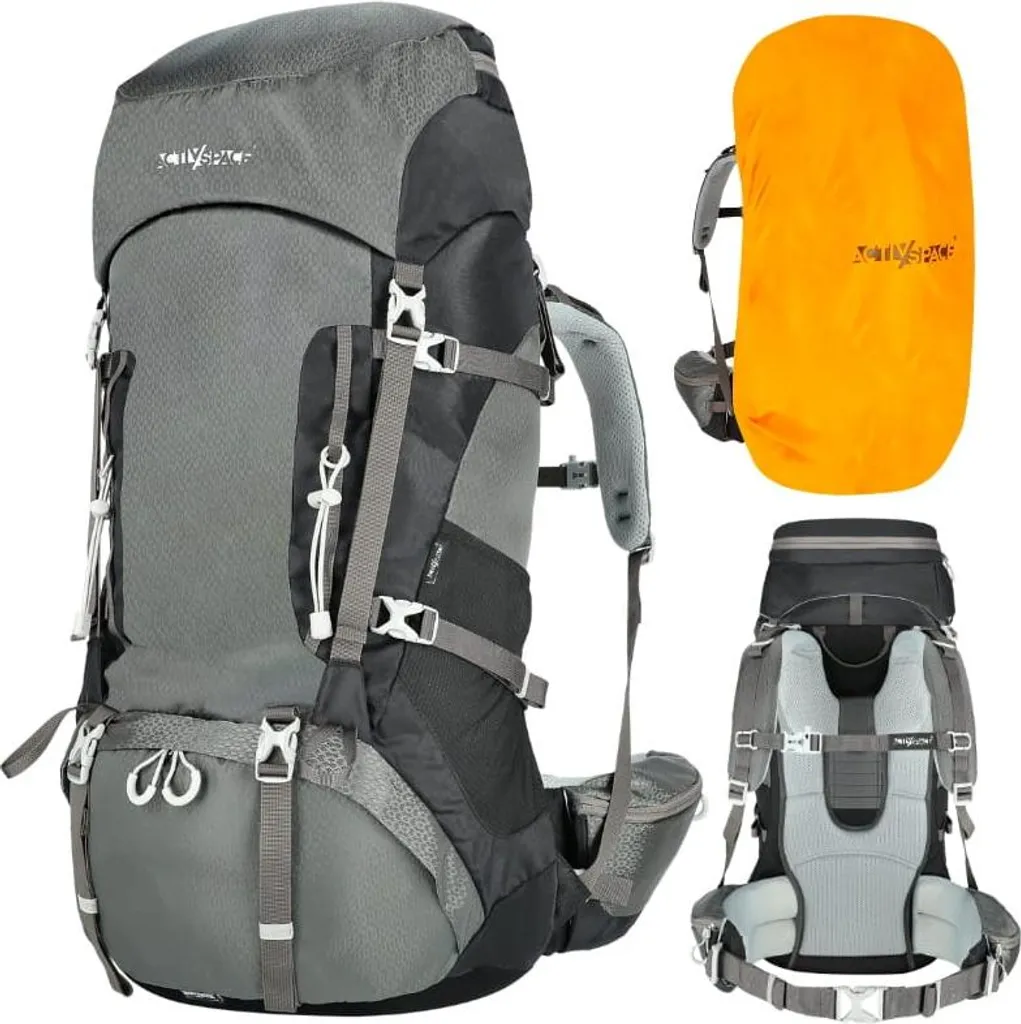 Sac à dos randonnée 60L gris P09 ultra résistant et dos ventilé confort