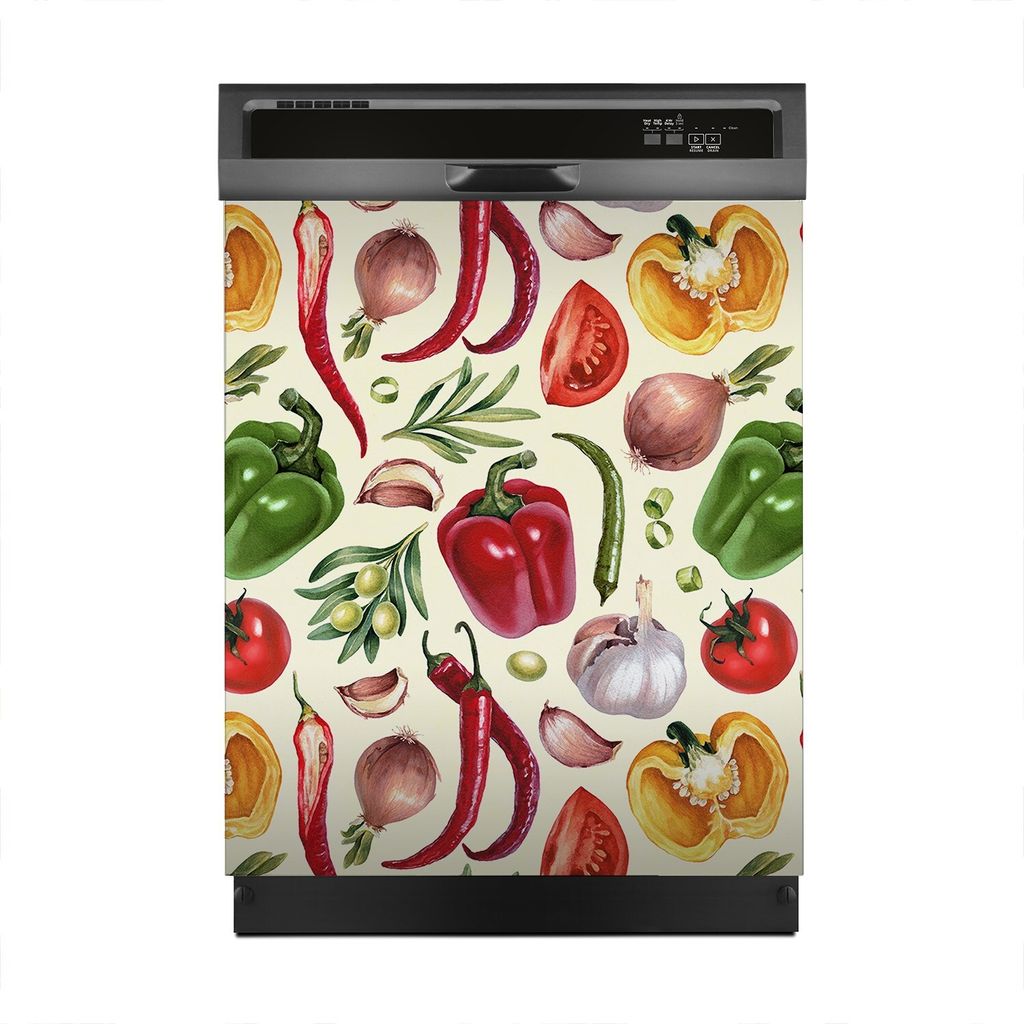 Aufkleber sticker 60x70 cm Dekorative folie Spülmaschine - Illustrationen von Gemüse