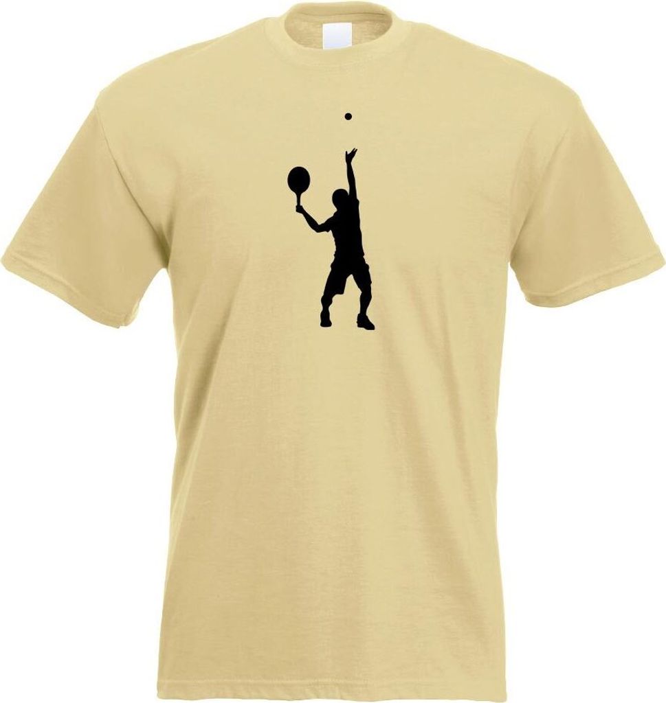 Kiwistar - T-Shirt - Khaki - Tennisspieler Figur Motiv Bedruckt Funshirt Design Print - mit Motiv Bedruckt - Funshirt Design - Sport - Freizeit - H...