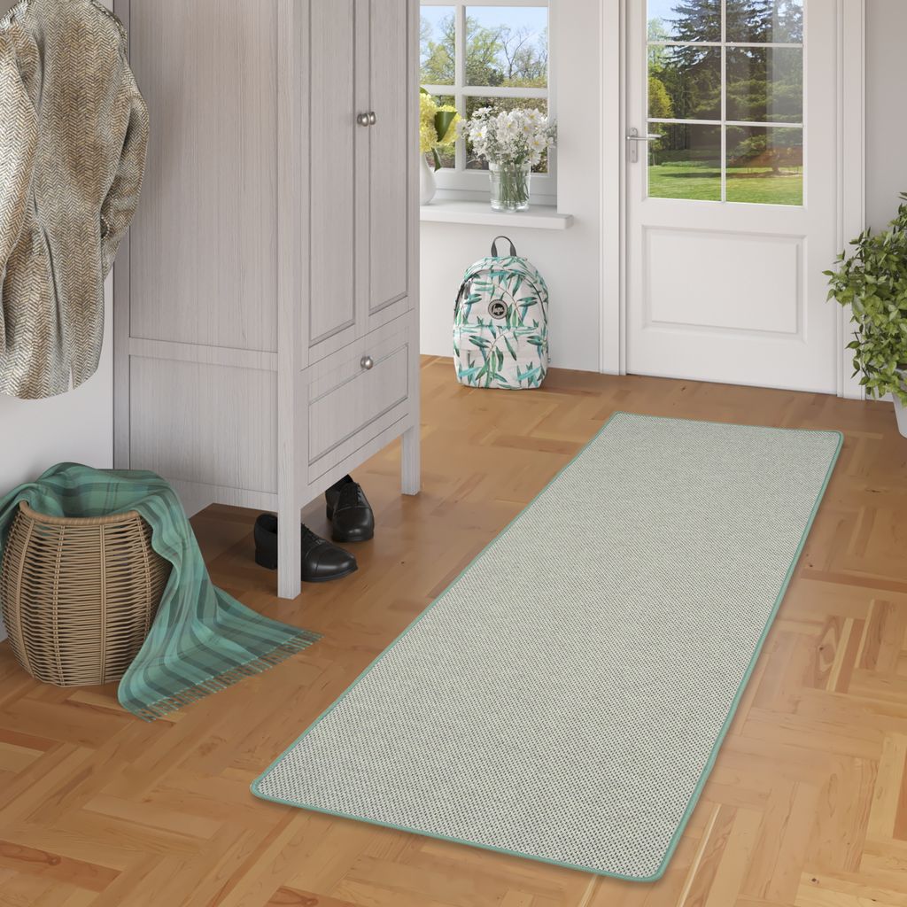 Teppich Läufer Flachgewebe Mintgrün, Größe:100x100 cm