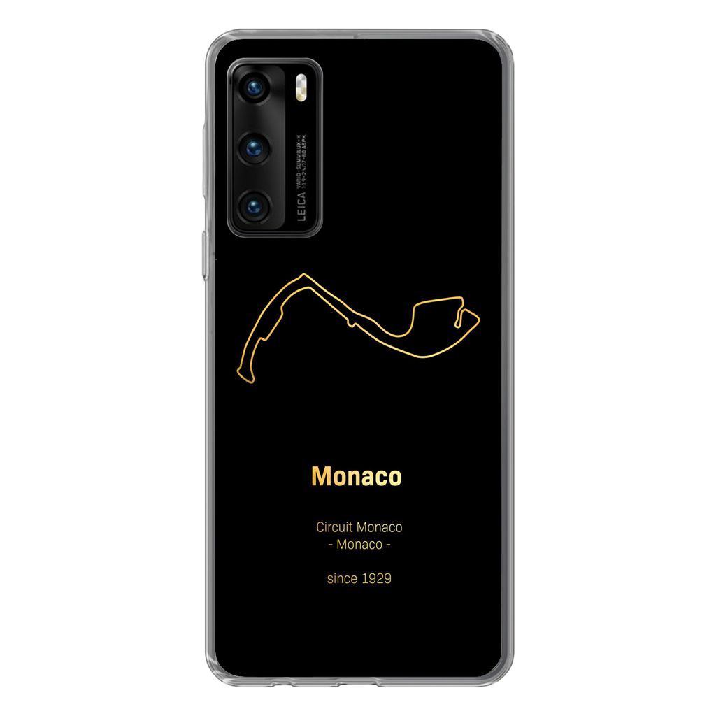 MuchoWow Handyhülle Schutzhülle Hülle für Huawei P40 Formel 1 - Monaco - Rennstrecke Silikon Softcase Handy Hülle - Handytasche