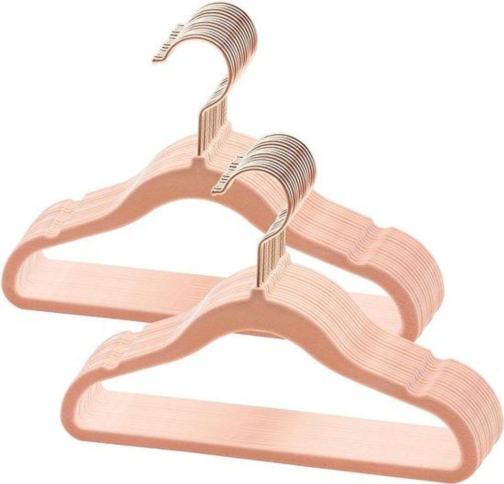 30er Sätze weicher Kinderkleiderhaken - Baby - 360-Grad drehbarer Haken - Antislip - nachhaltig - Schulterstange - hellrosa