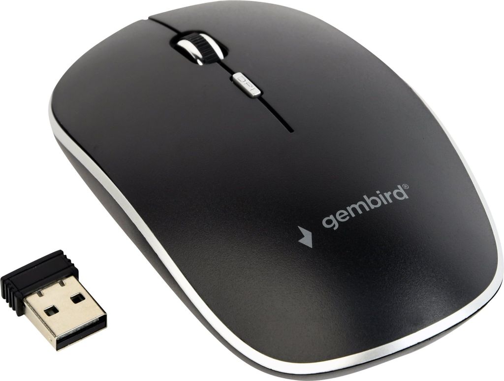 gembird Maus OPT WIRELESS 4 Tasten inkl. nano USB schwarz Obrázok produktu 