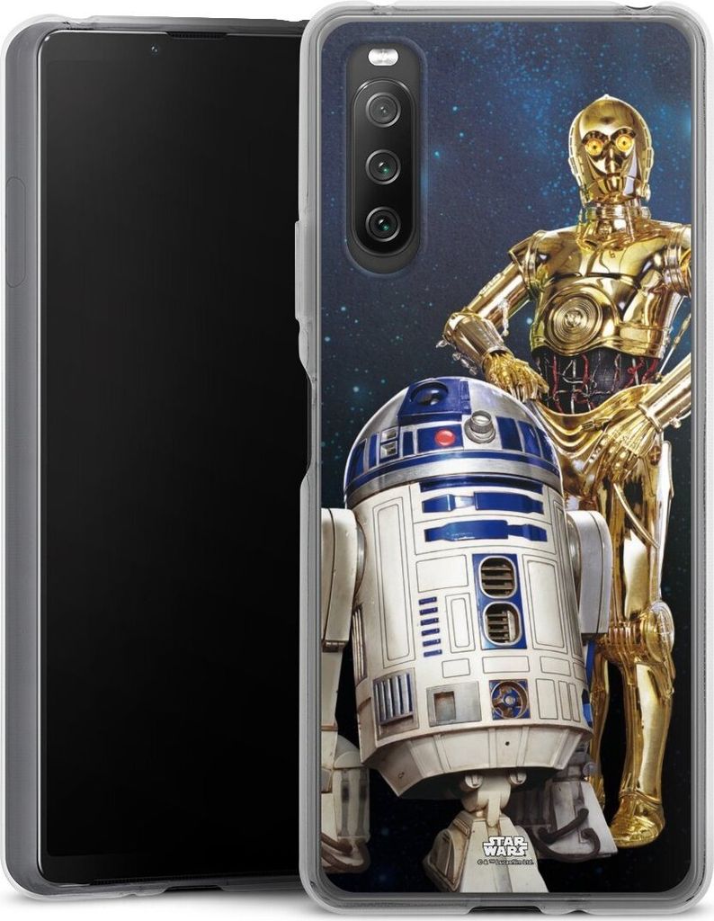 DeinDesign Handyhülle für Sony Xperia 10 IV Silikon Hülle Case Smartphone Schutzhülle Star Wars Weltall R2D2