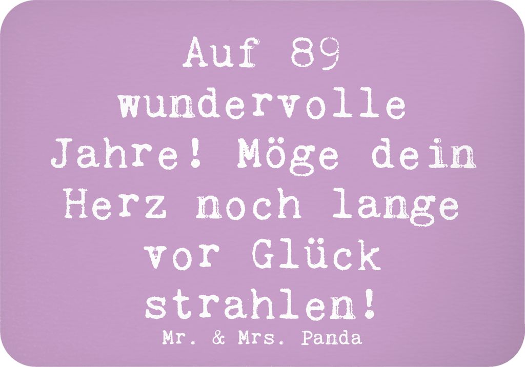 Mr. & Mrs. Panda magnet Spruch 89. Geburtstag - Lavendeltraum - Geschenk, Weisheit und Liebe, Lebensfreude, liebevoll gestaltet, Geburtstagsgeschen...