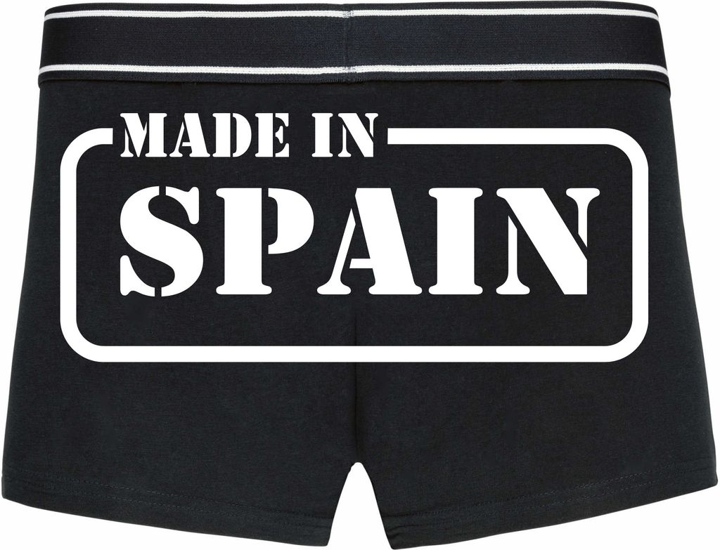 Boxershorts - Mann - Boxer-0021-man-black-h-S - schwarz - S - hinten - SPAIN - lustiges Motiv - Spruch - Unterwäsche - Unterhose - Freizeit - lustig