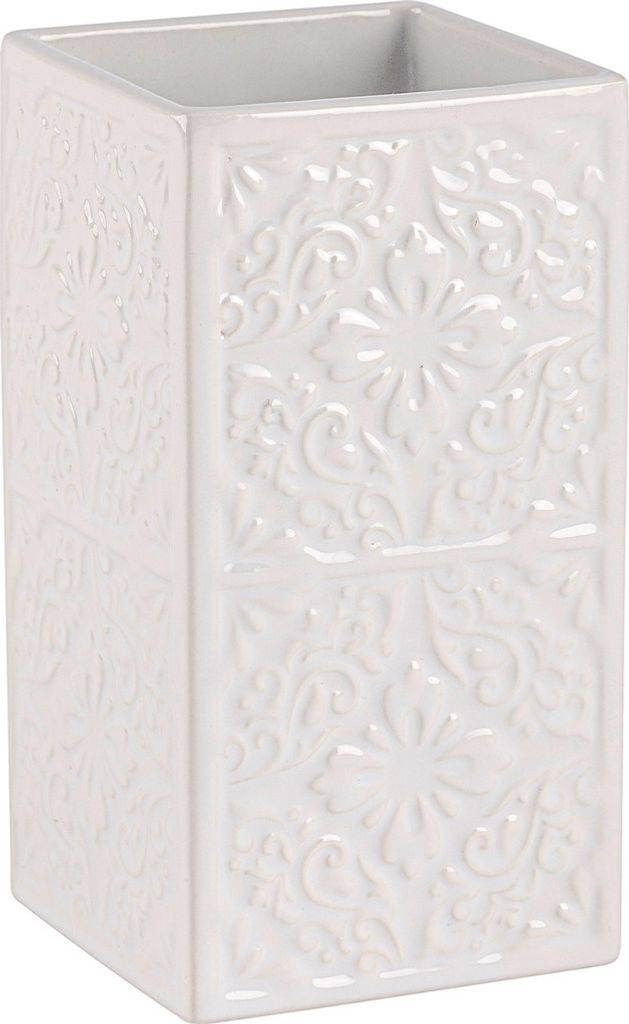 Zahnputzbecher Cordoba Weiß Keramik