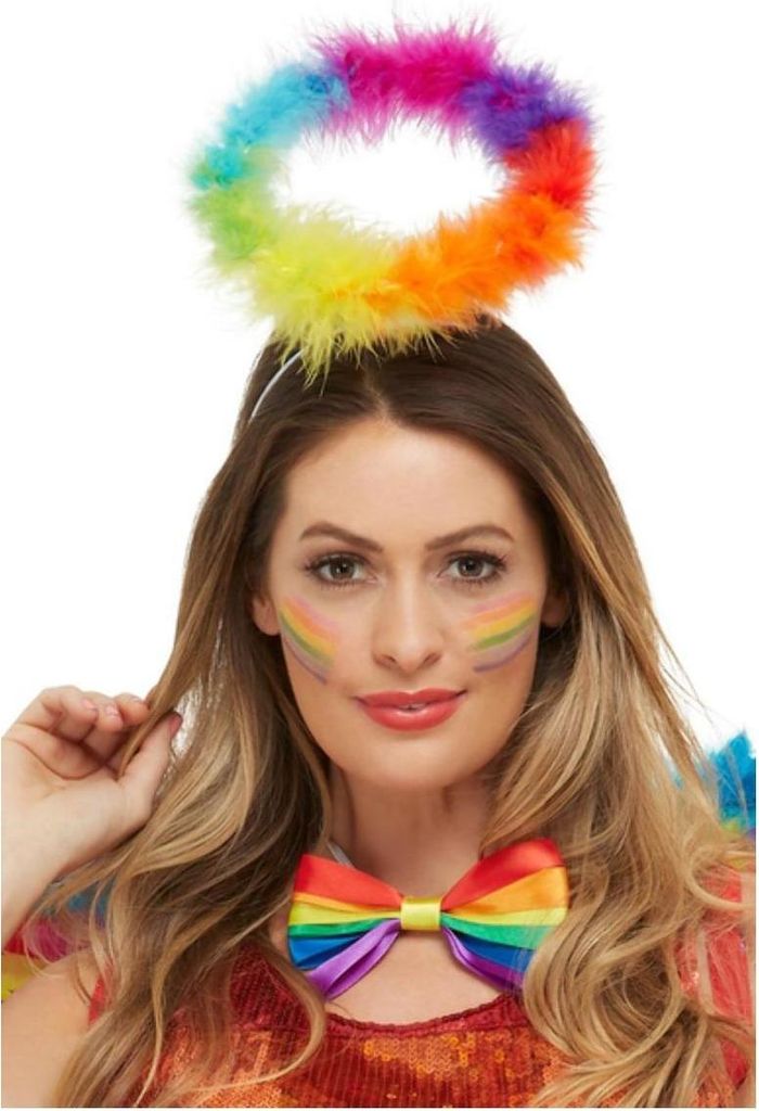 Smiffys - Herren/Damen Uni Regenbogen Halo - Stirnband "Angel" - Kunststoff, Eisen, Polyester SM1653 (Einheitsgröße) (Bunt)