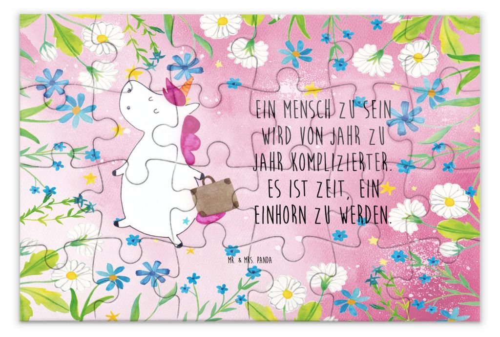 Mr. & Mrs. Panda Puzzle Einhorn Koffer 24 Teile - Rot Pastell - Geschenk, 500, Spaß, Unicorn, Legespiel, Puzzlespiel, Einhörner, 1500, Lustig, 20...