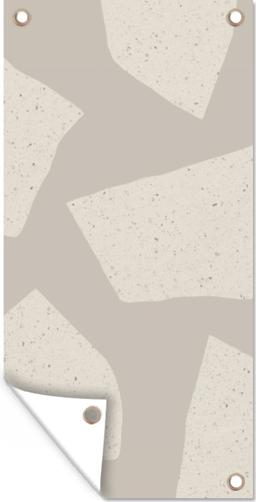 MuchoWow 80x160 cm Outdoor-Poster Gartendeko Sichtschutz Garten Poster für den Garten Terrazzo - Abstrakt - Pastell - Muster