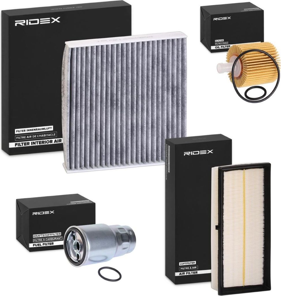 RIDEX Filterset Inspektionspaket Filtersatz für TOYOTA Yaris Schrägheck (P9) für SUBARU Trezia II (DBA-NSP120)