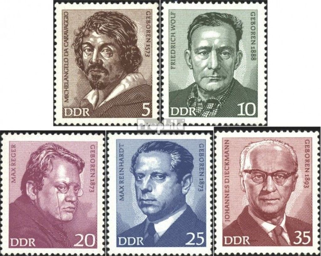 Briefmarken DDR 1973 Mi 1815-1819 (kompl.Ausgabe) postfrisch Bedeutende Persönlichkeiten (I)