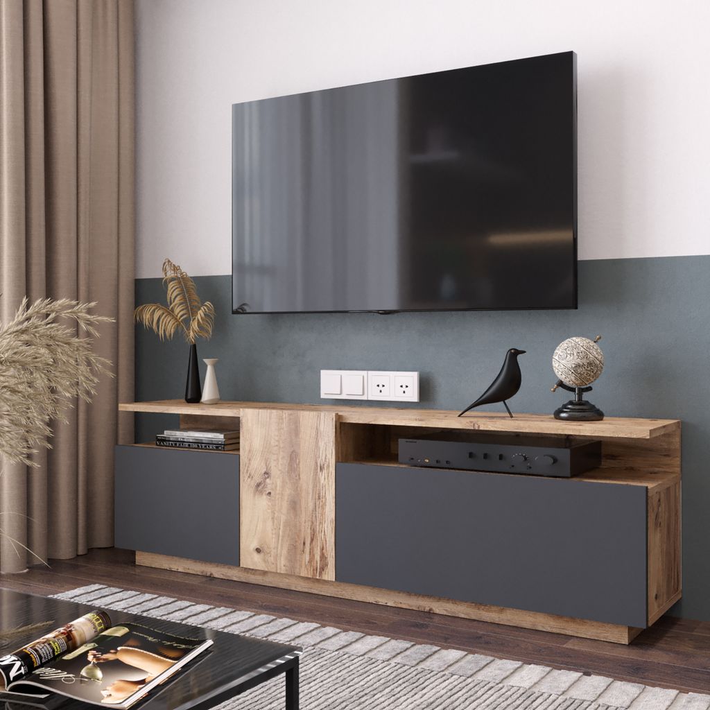 TV Lowboard Board Fernseher Schrank Fernsehtisch Unterschrank Möbel Wohnzimmer 
