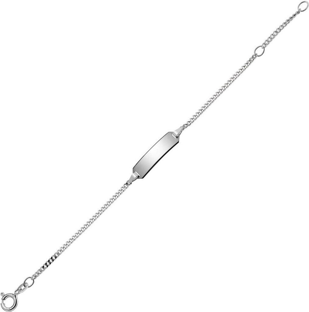 Identbändchen Armband Armkette Armschmuck 585 Weißgold schlicht 14cm Kinder