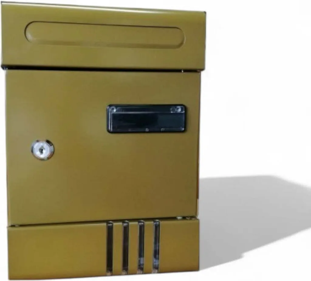 Boîte aux lettres extérieur en métal bruni compacte - Modèle à 2 clés - 2