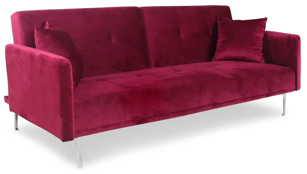 Canapé Convertible 3 Places Carla Rouge : Confort Clic-Clac sans Encombre