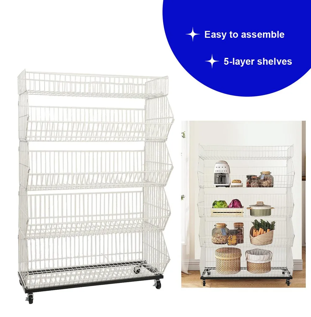 Étagère inox robuste charge maximale 200kg avec 5 plateaux modulables 60cm