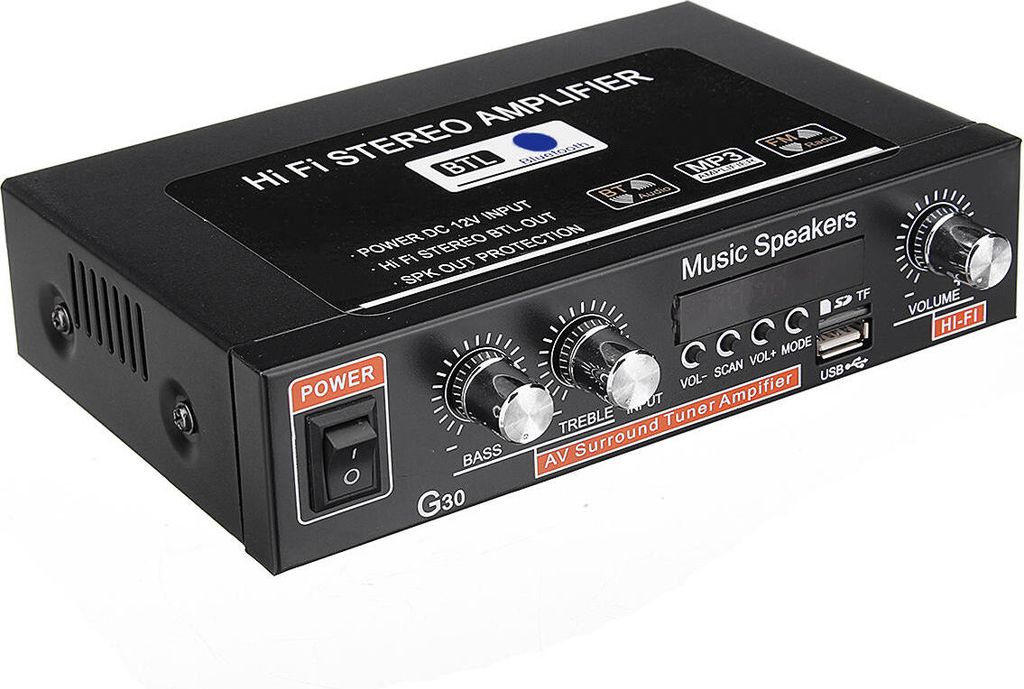 12V/220V 300W 2CH HiFi Audio Stereo Power Mini Digital Verstärker Amp Bass bluetooth Auto Home