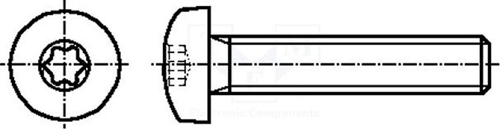 100x Schraube 0,5 M3x8 Torx A2 Edel 3061606 Schraubenbolzen TX10 Kopf: Kugelkopf