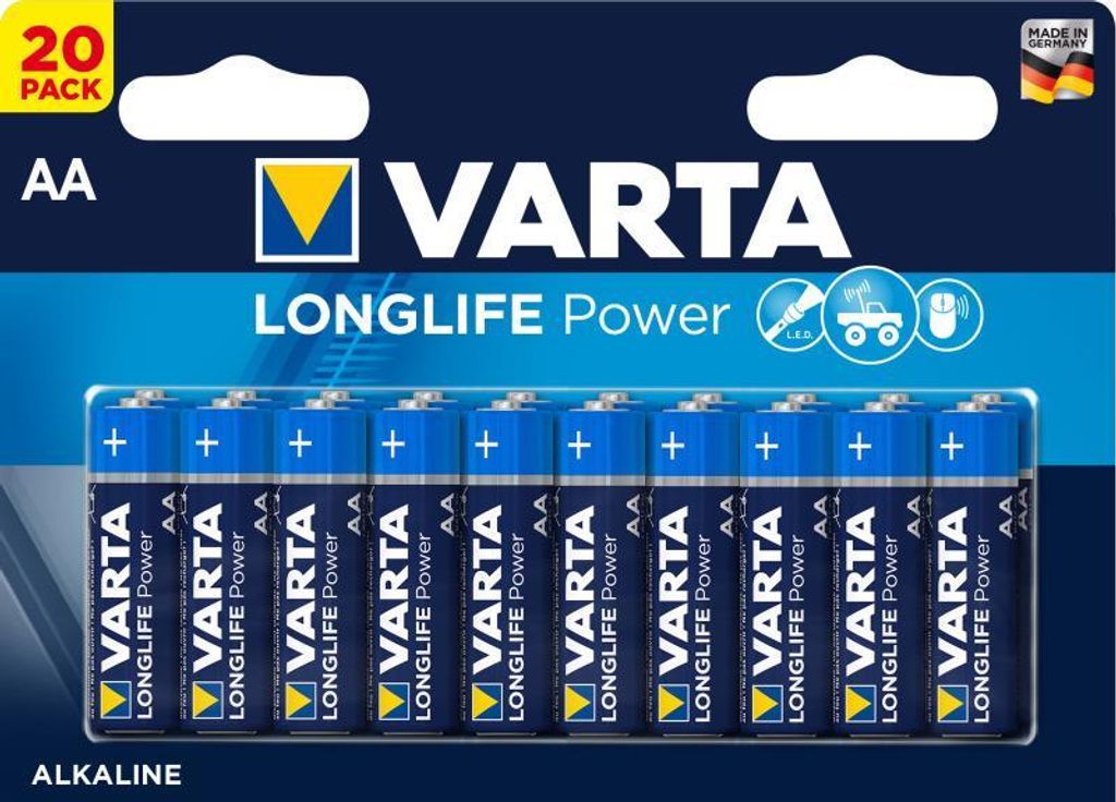 A pack of Varta AA batteries.