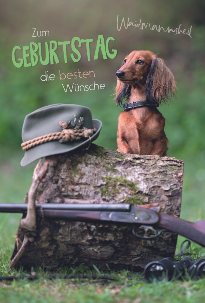 Geburtstag Hobby Jagd Jäger Waidmannsheil Glückwunschkarte Produktbild 