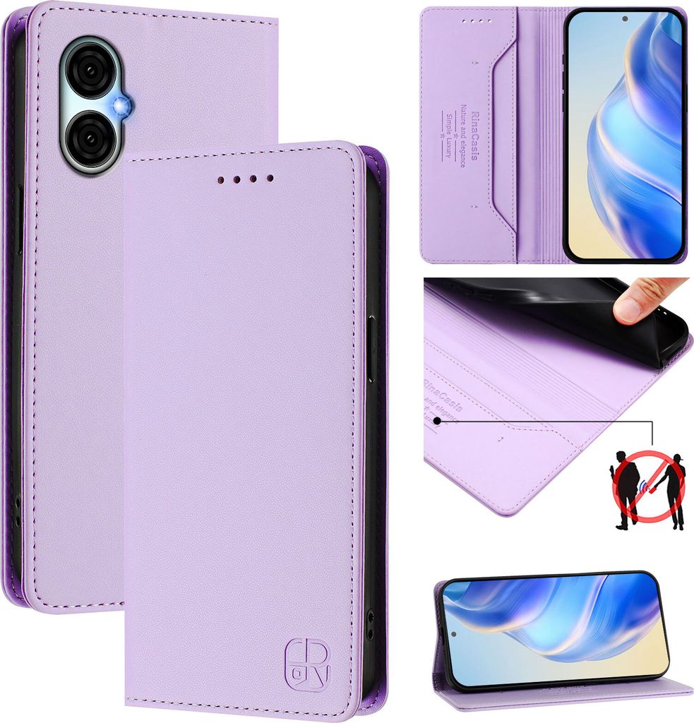 Lederhülle für BLU G53 Hülle Flip Brieftasche Kartenfächern Ständer Schutzhülle Violett